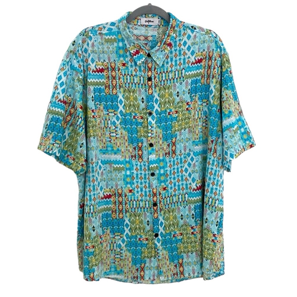 Vatpave Shortsleeved Button Down Floral Hawaiian Beach Shirt